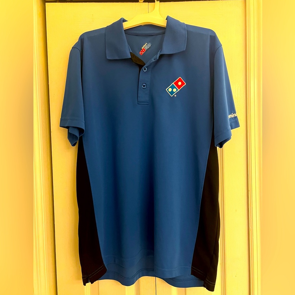 Domino’s Pizza Embroidered Blue Uniform Polo Shirt Size M